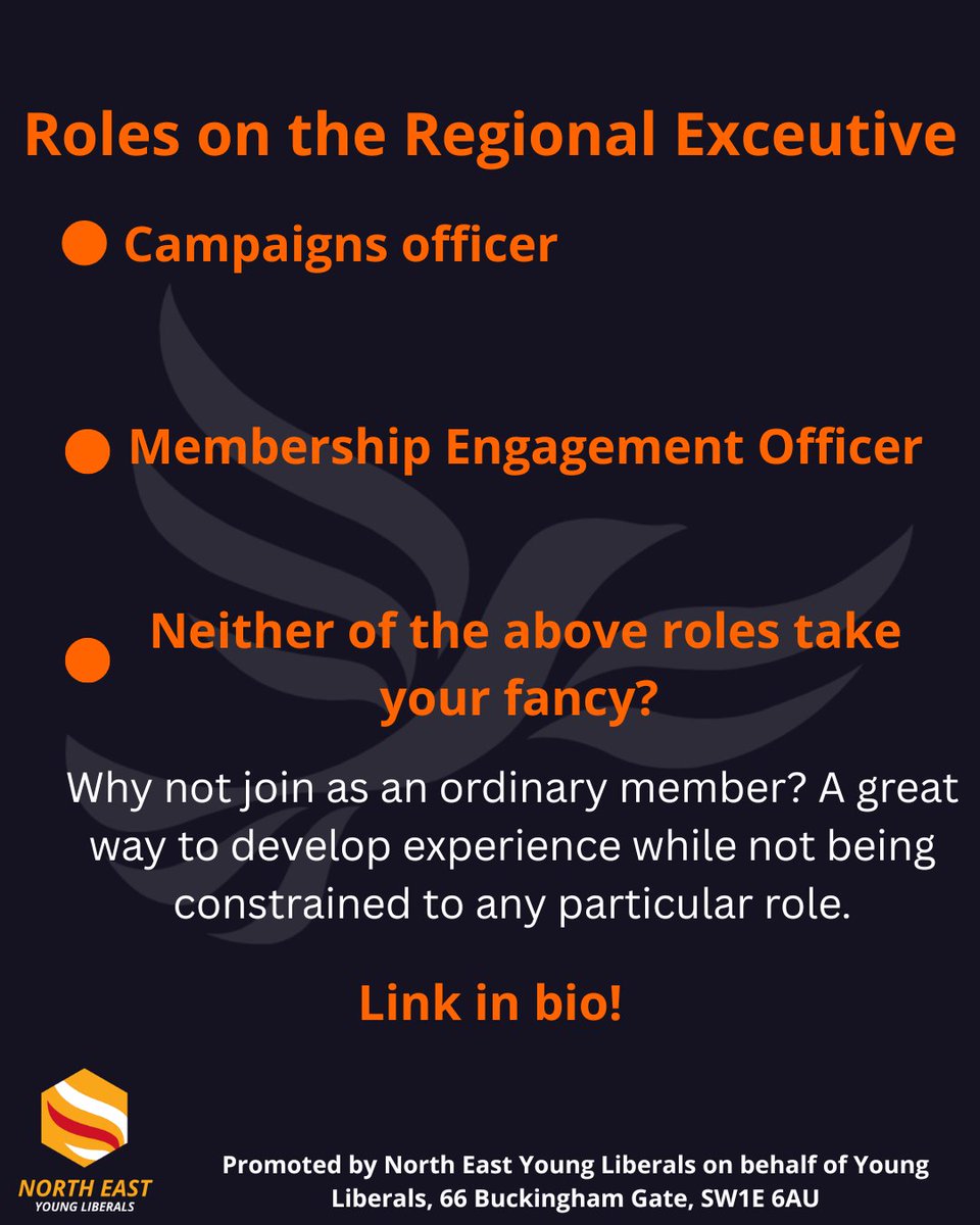 Need a New Years Resolution? Why not get involved with the Lib Dems or the North East Young Liberals!
We're recruiting our regional executive now!
docs.google.com/forms/d/1fXrYY…