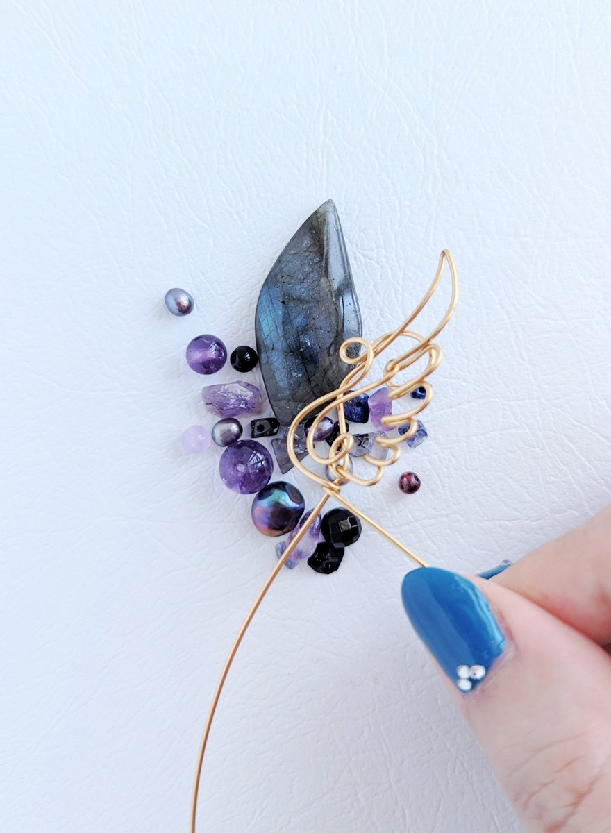 しんのすけページ☆天然石 ラブラドライト、他　ワイヤーラッピング ラップ ブルーラブラドライト ペンダントトップ ワイヤーラッピング 天然石
