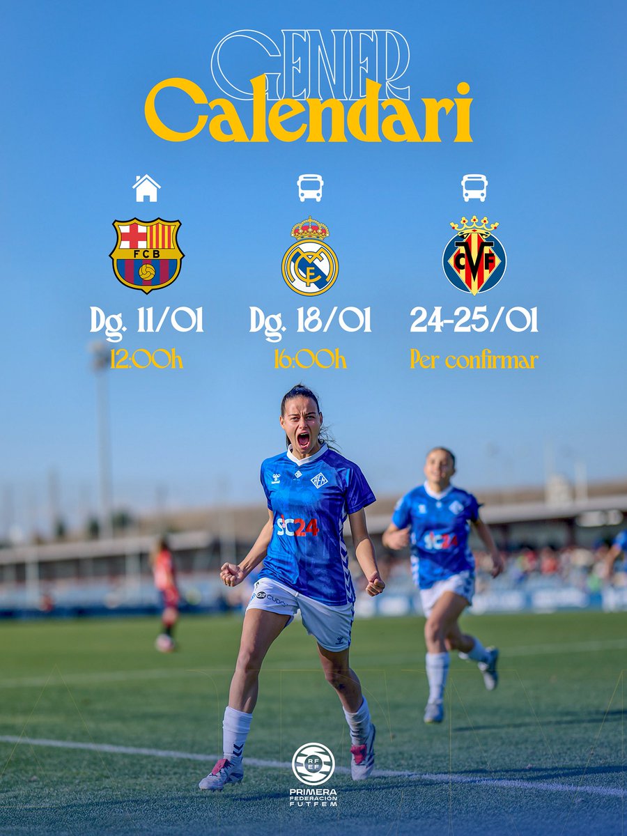 𝓖𝓔𝓝𝓔𝓡 🔛💙

📆 Aquests son els nostres partits durant el mes de gener.

#AEMetstuAEMsocjo #partdelsomni
