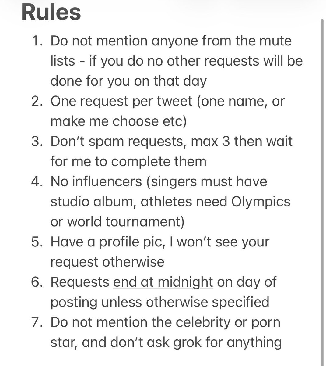 celebrity requests and games tweet media
