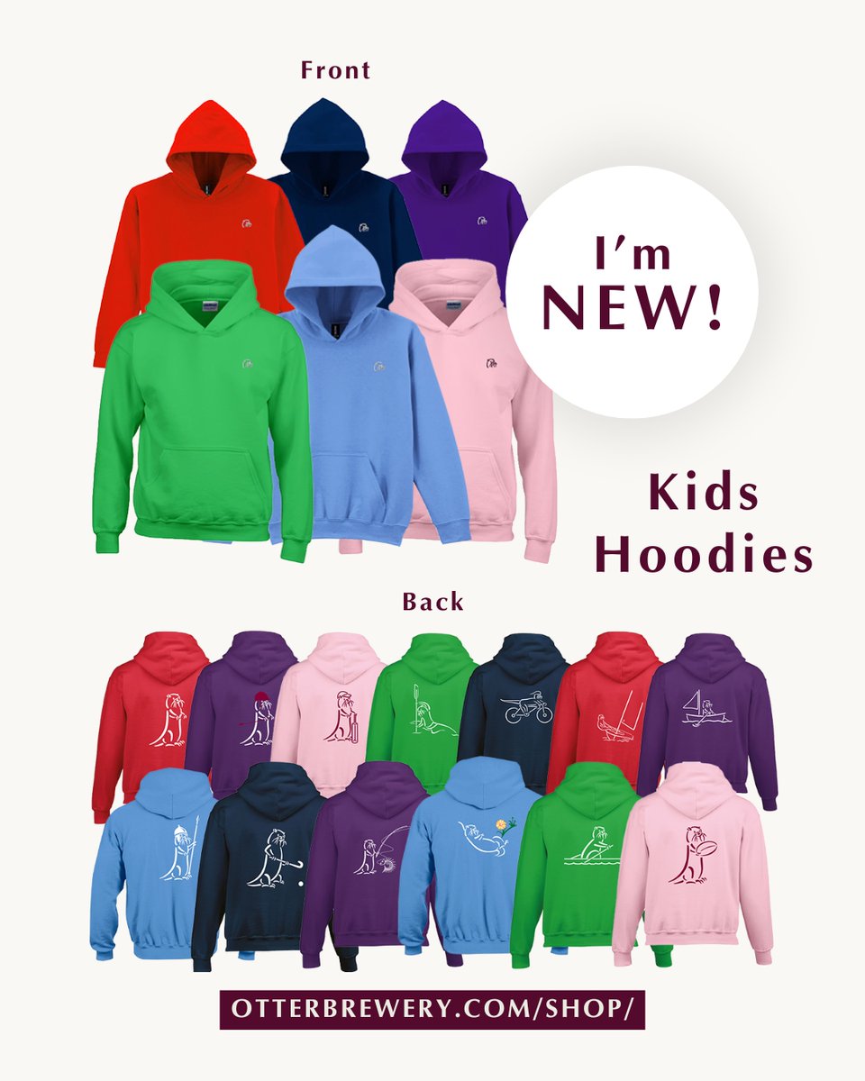 🚨 NEW Kids Hoodies and T-shirts 🚨 Perfect for smaller Otter lovers! 🦦 Order online now and expect delivery in 2-3 weeks 📦

T-Shirt: otterbrewery.com/product/kids-t…
Hoodie: otterbrewery.com/product/kids-h…