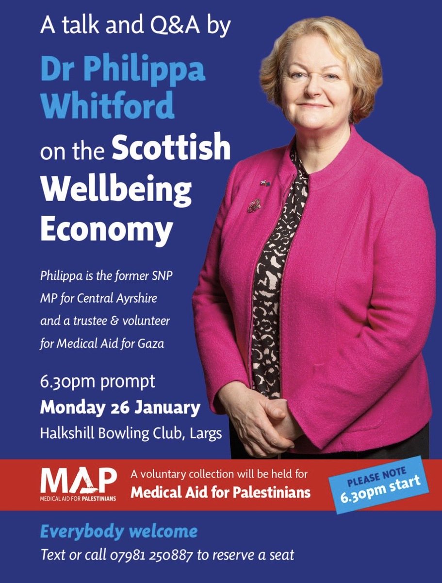 Dr_PhilippaW's tweet image. My next event - in Largs to discuss the #WellbeingEconomy as a vision for the people of #Scotland.