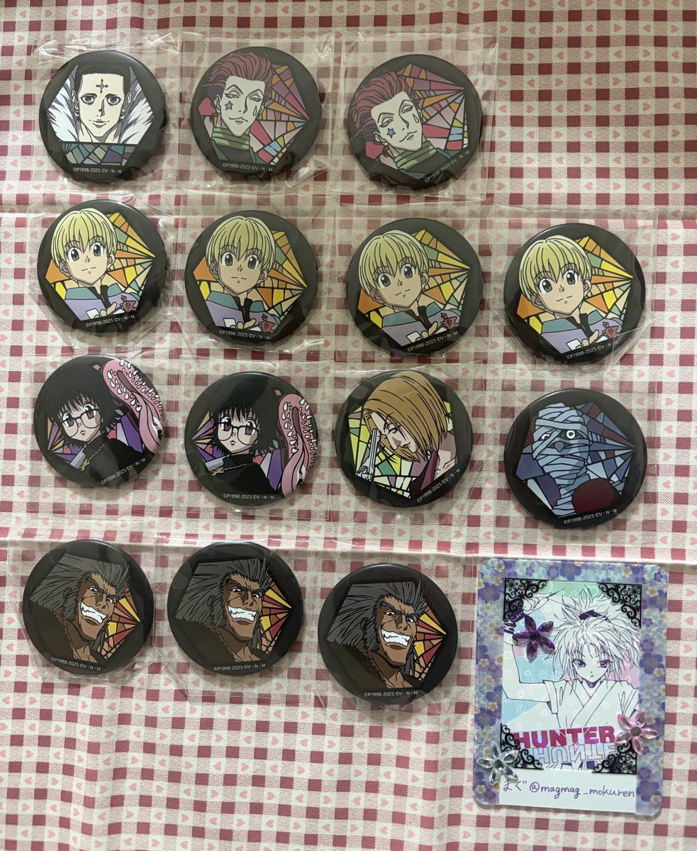 譲渡】 HUNTER×HUNTER H×H 切り絵シリーズ 和紙缶バッジ 幻影旅団