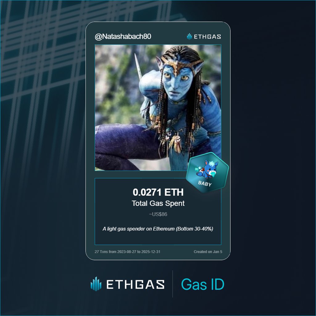 Discovered my Gas ID via ETHGas - turning my gas spend into rewards 🫘

As a Baby Jack, I've spent 0.0271 ETH on gas but earned 4 Beans back.

Get your Gas ID and Beans here: ethgas.com/community/gas-…