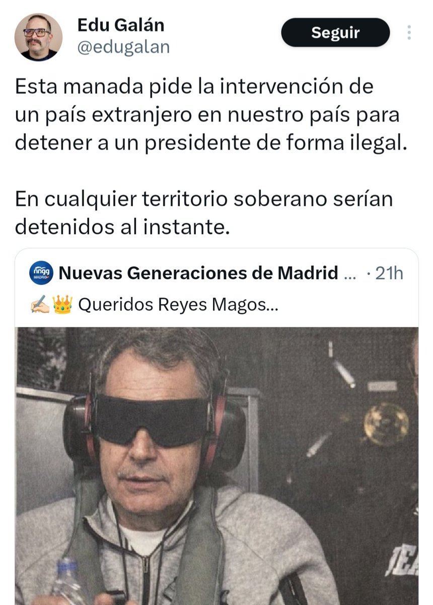 Coincido con lo que apunta <a href="/JoseIgnacioWert/">José Ignacio Wert</a>. Y añadiría: esa intelectualidad mediática que añora detenciones y evidencia aspavientos (por ejemplo <a href="/edugalan/">Edu Galán</a>) convendría que sepa no cuenta con el monopolio de las gracietas.