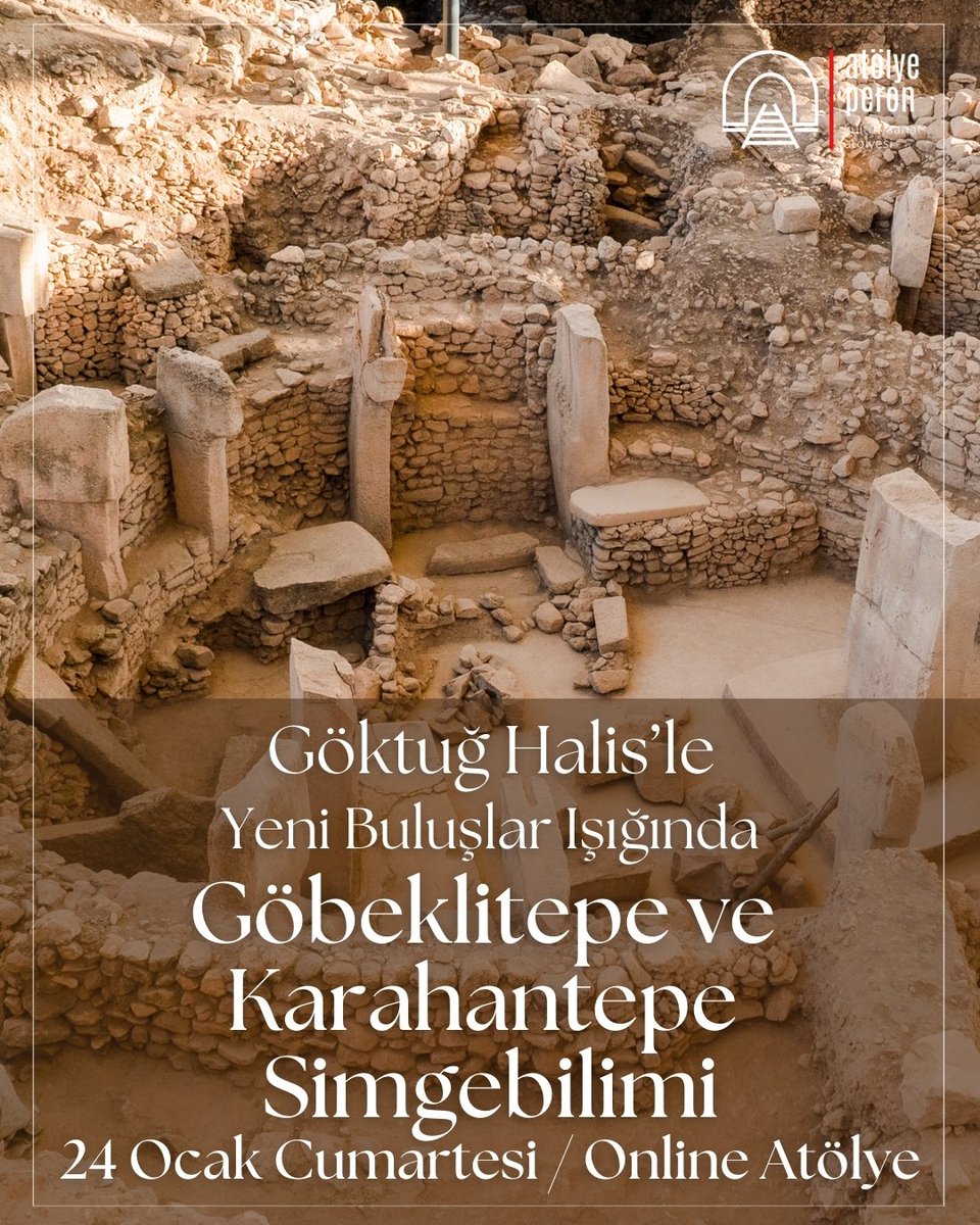 peron_atolye's tweet photo. Türkiye’de Göbeklitepe simgebilimi üzerine eser veren ilk yazar ve felsefeci olan Göktuğ Halis ile bu tek oturumlu atölyede, Göbeklitepe ve Karahantepe’deki yeni buluşları “simgebilim” perspektifinden değerlendireceğiz.
https://t.co/0TUohNL0kC https://t.co/xKnSPzGNbc
