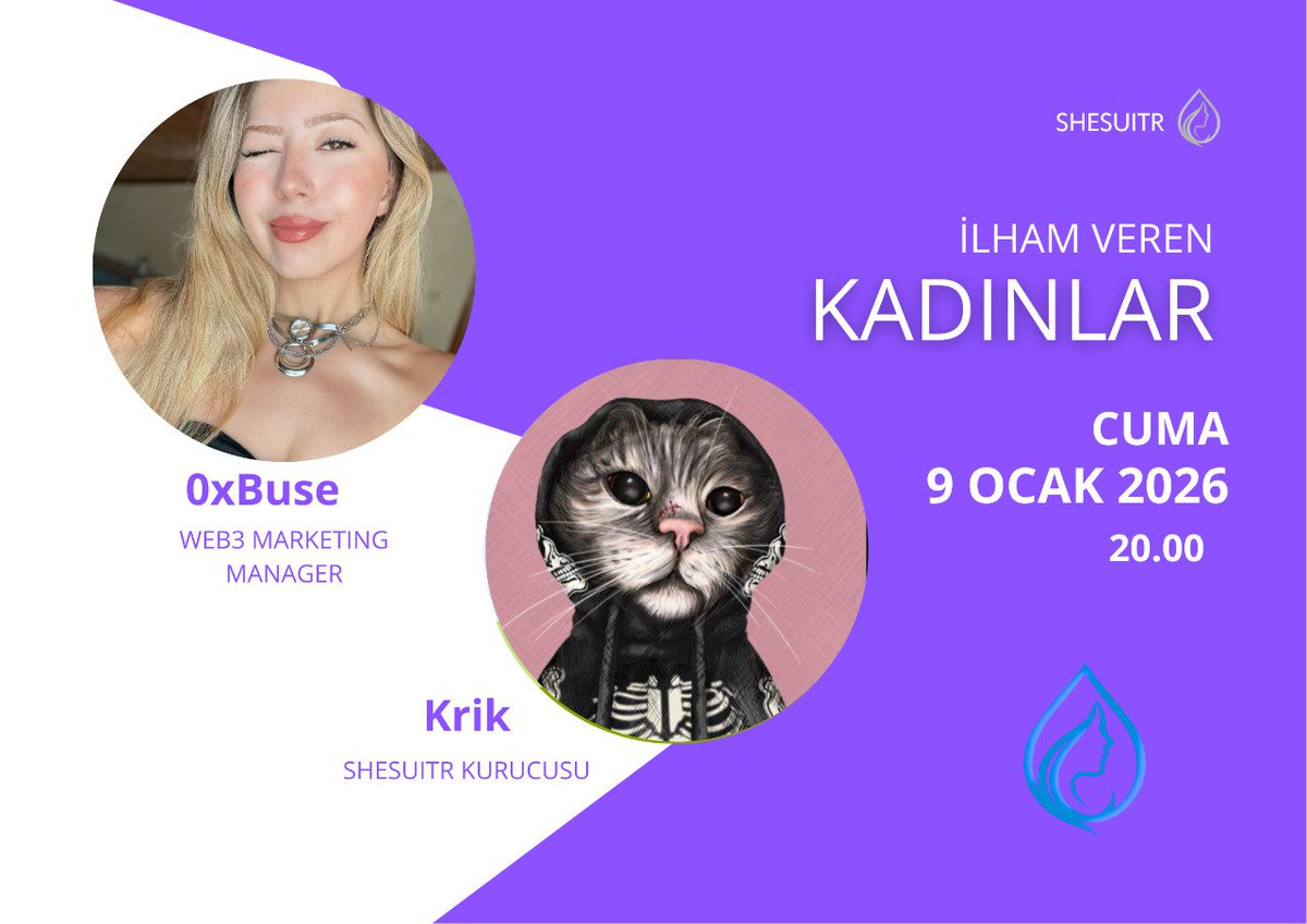 Web3'te İlham Veren Kadınlar serimiz bu cuma hız kesmeden devam ediyor!

Lisedeyken  blockchain'e, viral tweetlerden global projelere... <a href="/0xbuse/">Buse 🪩</a> ile Web3'ün perde arkasını konuşuyoruz! ✨

Yayında bizi neler bekliyor?

 🧩 Sıfırdan topluluk inşa etmenin sırları
 📈 H.E.R. DAO &amp;