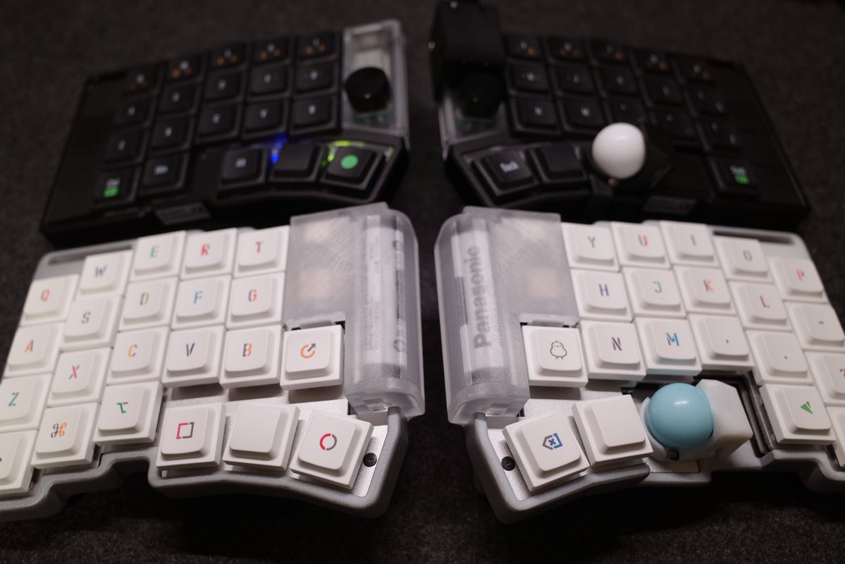 ogu_key's tweet image. torabo-tsuki LPのケースが完成しました！愛用しているCornix TBと同じように使いたいということで、埋め込みテンティングを入れ、アルミプレートをトップとボトムに採用。
オリジナルの電池ケースも採用したデザインです。
要望があればケースデータ微調整して公開します。