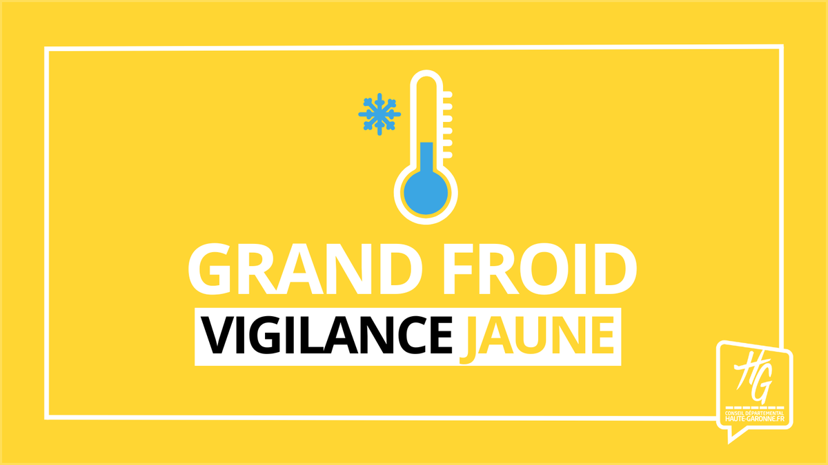 🟡 #Météo l #Vigilance jaune grand froid en cours en #HauteGaronne. Nos recommandations :
- Couvrez-vous
- Limitez les sorties
- Prudence sur routes &amp; trottoirs
- Chauffez &amp; aérez votre logement
- Mangez &amp; buvez suffisamment
- Pensez aux personnes fragiles
vigilance.meteofrance.fr/fr/haute-garon…