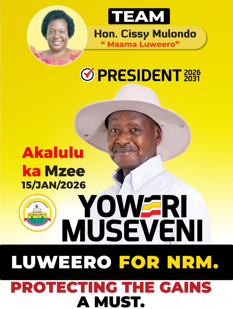 Luweero goes yellow come 15th January 2026