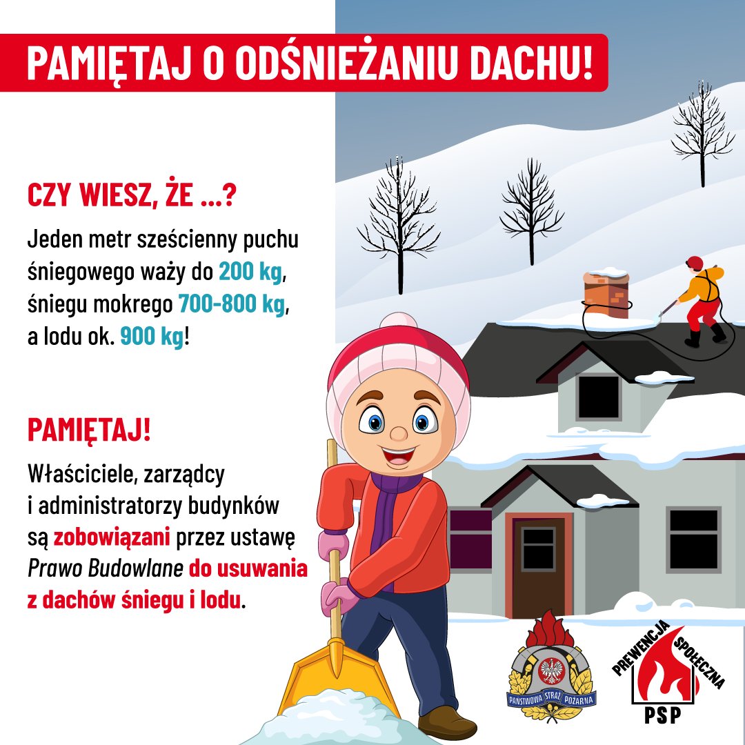 Pamiętaj o odśnieżaniu dachu !!!