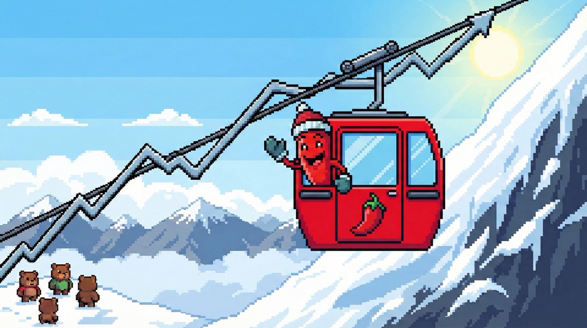 Don’t forget to wear a jacket down there, bears! 🥶
It gets really cold when you’re left behind.
We’d invite you up… but this cable car is reserved for $PEPPER believers only. 🚠🌶️