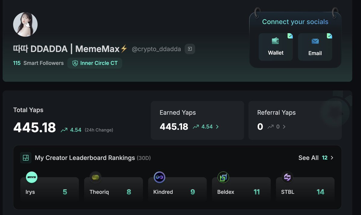 crypto_ddadda's tweet image. [ Inner Circle CT / I want @MemeMax_Fi friend 💕 ]

요즘 새로운 친구를 사귀고 싶습니다. 헤헤
我对中国人特别感兴趣。我甚至去过中国❣️
Let's follow &amp;amp; interact !!
근데 0 Yaps인 친구들은, 봇인지 아닌지 몰라서 제외할게요 미안 ...

최고의 Memecoin Perpectual DEX 
Mememax 같이 할 친구…