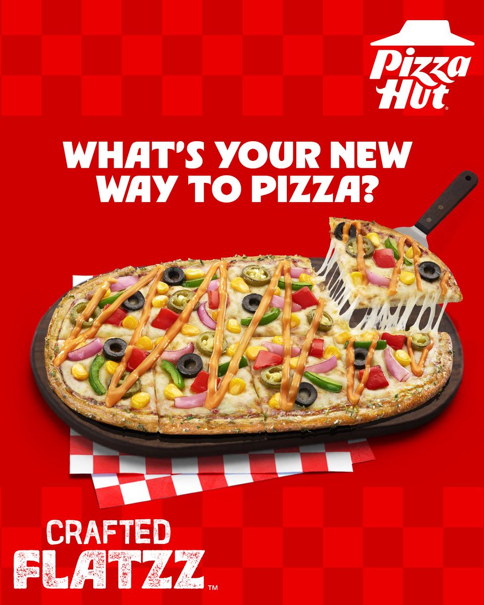 PizzaHutIN's tweet photo. New Ways to Pizza!
Square or corner- which slice are YOU picking? Comment below⬇️

Get your hands on the all-new Crafted Flatzz at Pizza Hut today!

#PizzaHut #NewLaunch #CraftedFlatzz #NewWayToPizza https://t.co/JaTuAPDoay