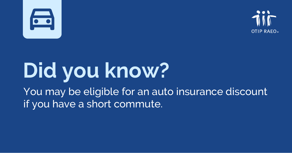 Did you know? You may be eligible for an auto insurance discount if you have a short commute. Learn more: bit.ly/49iG1q8 #OTIPUpdate