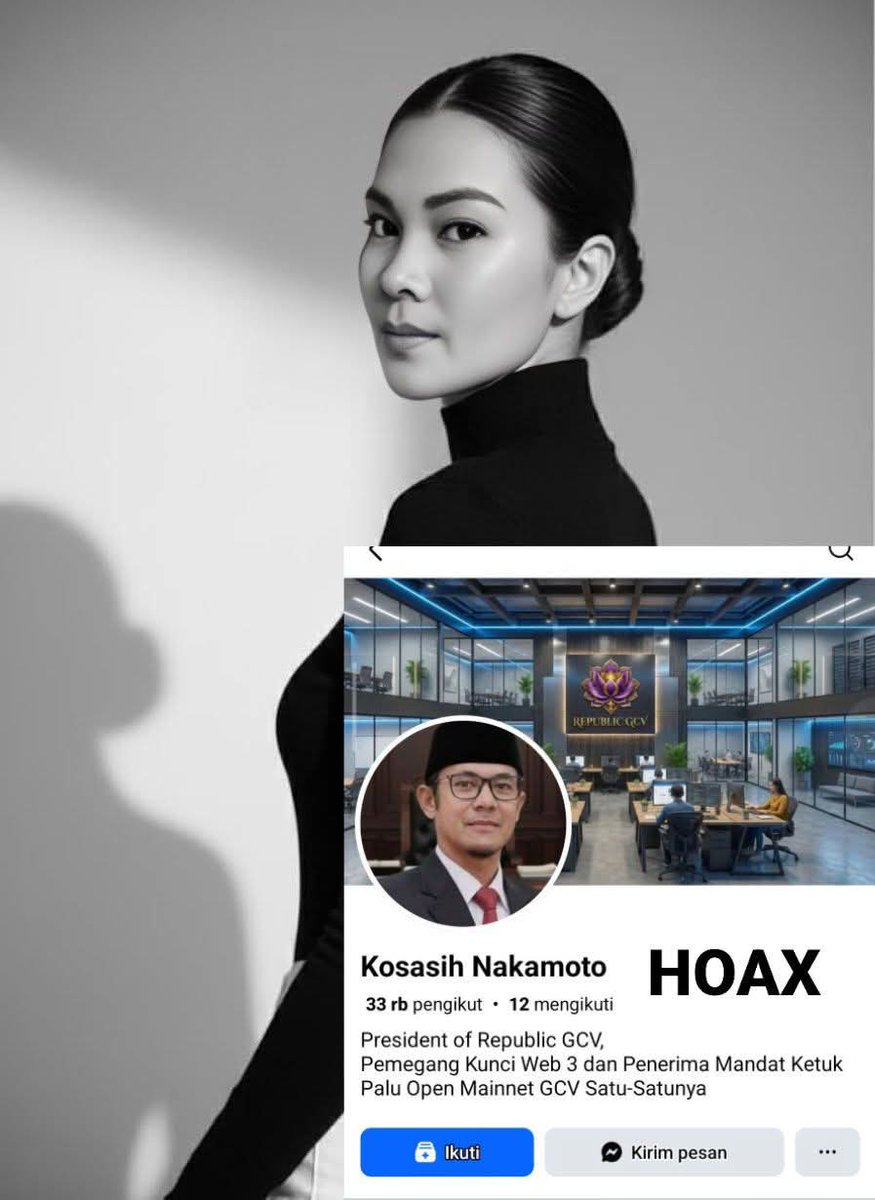 Selamat malam , kawan, @libran1306 
Saya sudah bilang ini bukan akun resmi 
Pak Kosasih yang asli, Seperti yang di gambar itu 
ini akun palsu yang dibuat oleh individu
 yang menghancurkan proyek Pinetwork dan GCV. 

Tn Kosasih bukan anggota CT 
Dia hanya seorang pengembangan