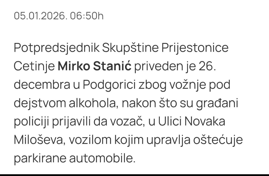 Podrška za Mirka Stanića  - ko nije poželio da Podgoričanima čuka auta neka prvi baci kamen 😅