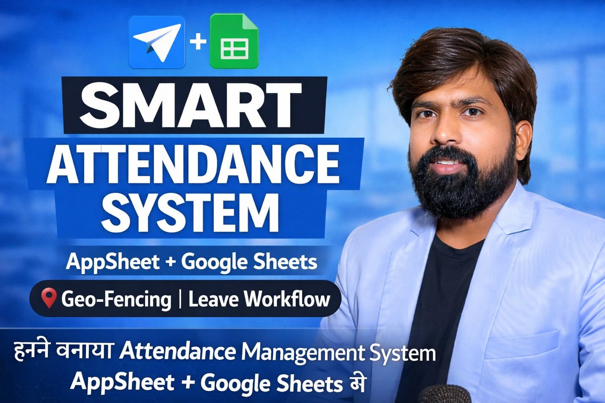 sheetomatic's tweet photo. ⏱️ Build a Smart Attendance System in AppSheet —
with Geo-Fencing + Leave Workflow 🚀
No coding. Real-time tracking. Cleaner records.

https://t.co/NZjhed3FTn

#AppSheet #Attendance #GeoFencing #LeaveManagement #GoogleSheets #Automation https://t.co/QmNHTOrHK9