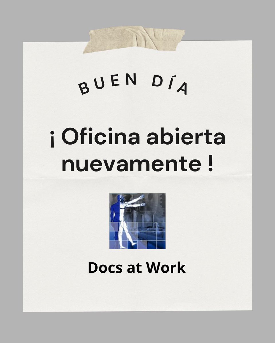Estamos de regreso para atenderte.
📞 +52 (878) 782 5488 / 878 117 4545
docsatwork.org
saludocupacional.com.mx
Blog: medicinaocupacionalpn.blogspot.com