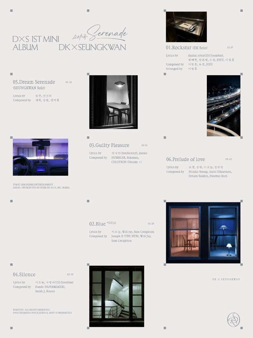 kyeominori's tweet image. DOKYEOM x SEUNGKWAN TRACK LIST #도겸 #DOKYEOM 

1. Rockstar (DK SOLO) 
2. Blue (title track) 
3. Guilty Pleasure 
4. Silence 
5. Dream Serenade (SEUNGKWAN SOLO) 
6. Prelude of Love

DxS SERENADE TRACK LIST
#도겸승관의_소야곡_트랙리스트
#SERENADE_Tracklist
@pledis_17