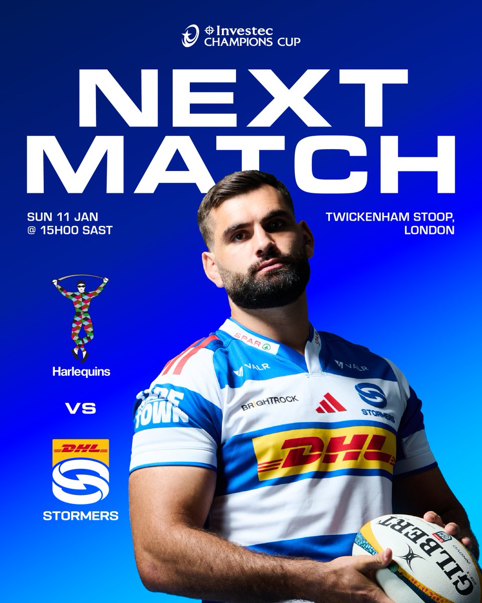 THESTORMERS's tweet photo. We've got an Investec Champions Cup away day in London on Sunday.
๐๏ธ Get your tickets for DHL Stormers Corner at the Stoop ๐
https://t.co/XNmMlqkFva
#HARvSTO #initogether https://t.co/Oa1yZnPRQC