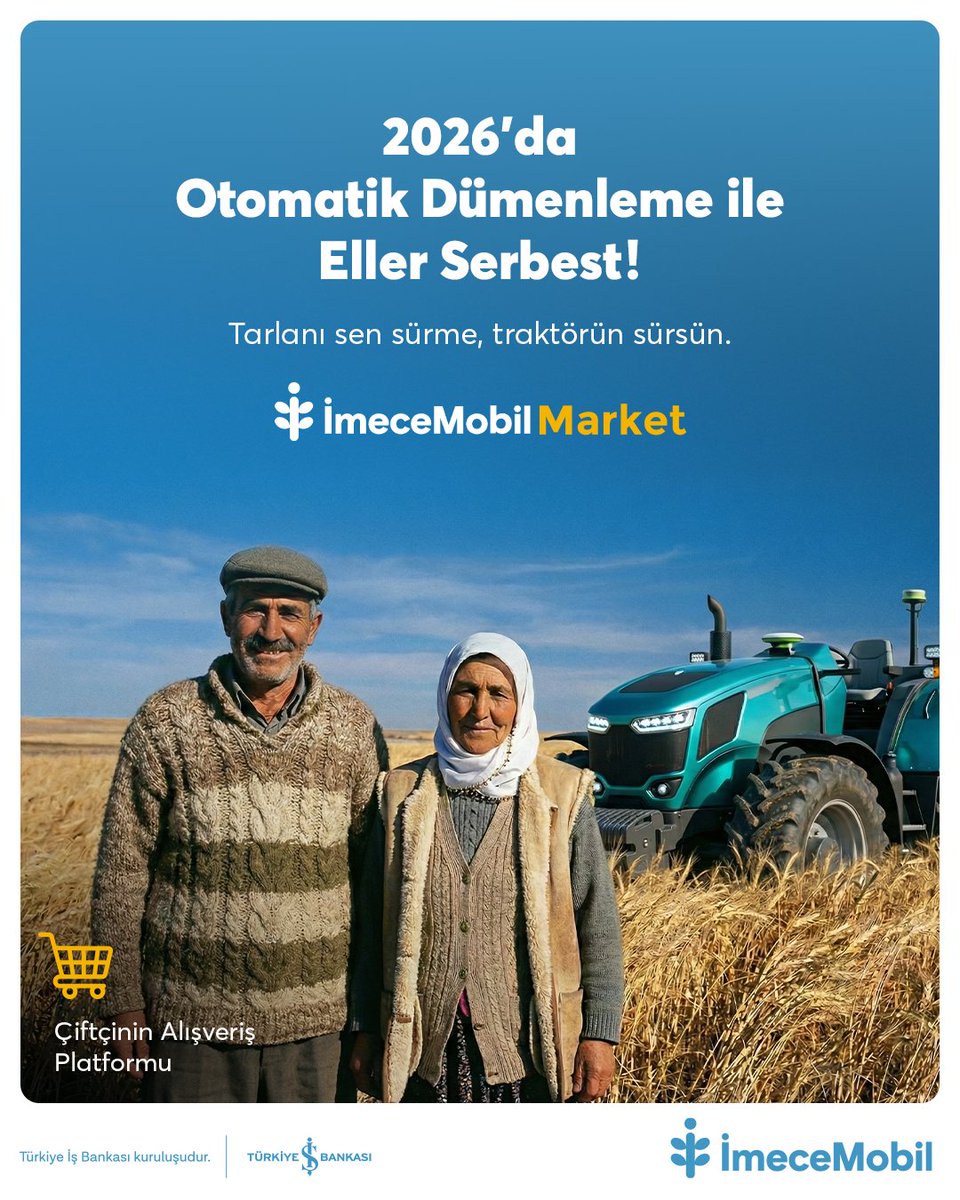 Bu yıl da çiftçilerimizin kazancını ve bereketini akıllı tarımla artırmaya gönüllüyüz. Otomatik Dümenleme hakkında bilgi almak için İmeceMobil'i hemen indir!