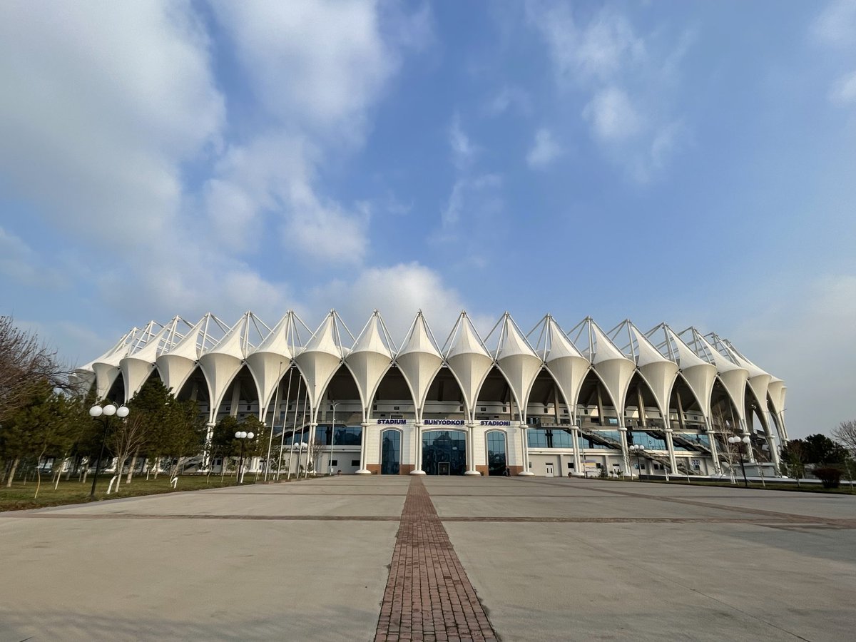 hardmansurvelo's tweet photo. @buryfcofficial scarf at random football ground #2 of the week. The Milliy Stadium / Bunyodkor Stadium in Tashkent - home of @fcbunyodkorcom and the Uzbekistan national team https://t.co/muYTsWVo5h