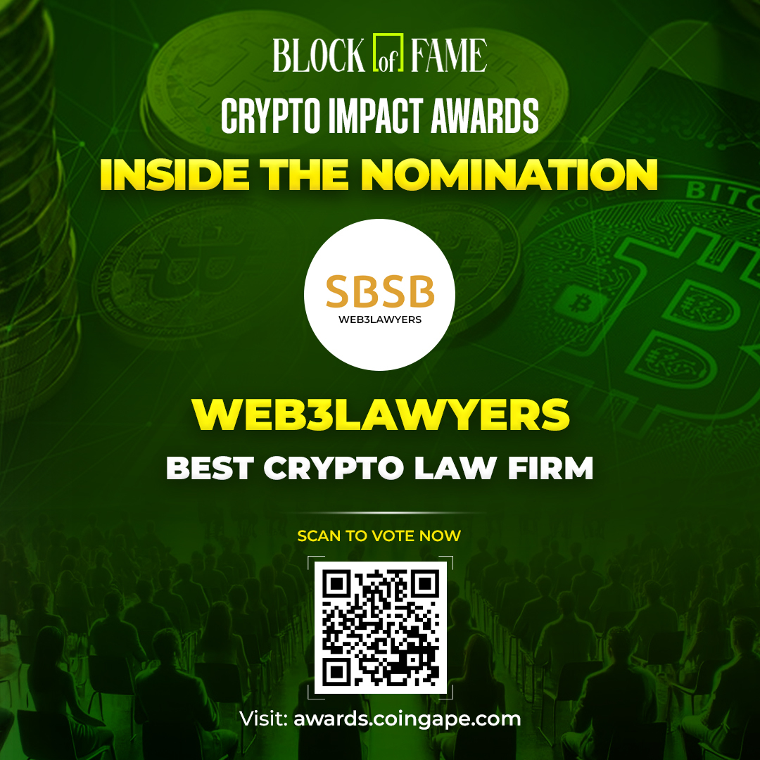 📢 Crypto Impact Awards Nominee Spotlight: Web3Lawyers Web3Lawyers is  nominated for Best Crypto Law Firm, recognized for supporting blockchain  and Web3 businesses with specialized legal expertise 📌 Cast your vote now:  https://t.co/NR1GAO8Z5A