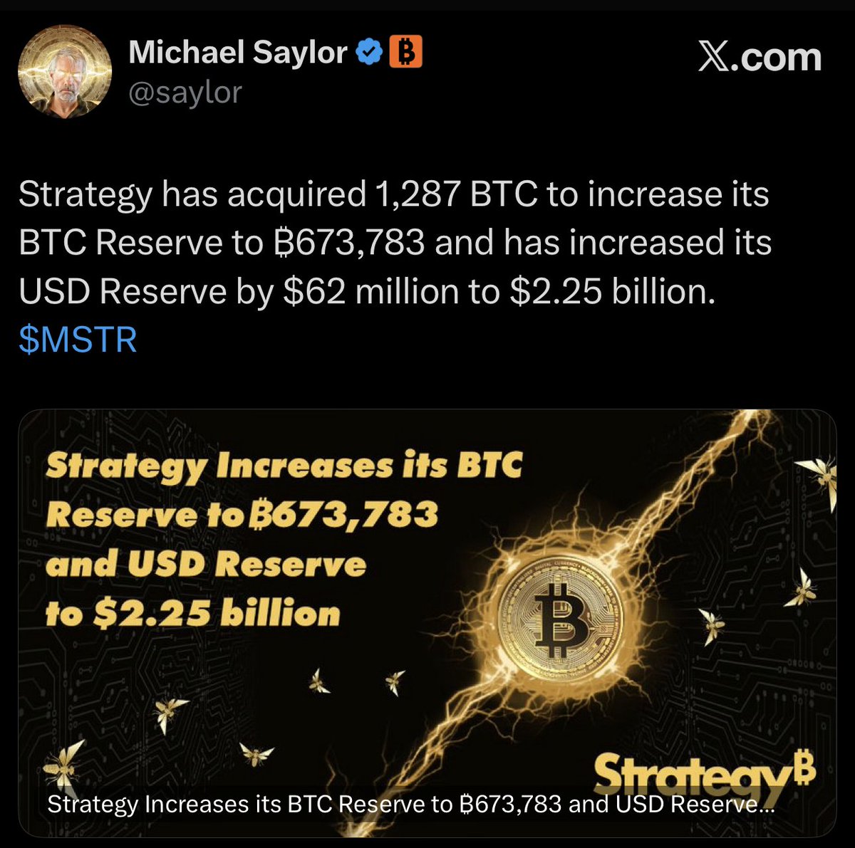 STRATEGY $MSTR BUYS 1,286 #BTC 🚨 Strategy just bought 1,286 Bitcoin for  $116M at around $90,200 per coin. Total Bitcoin now: 661,910 $BTC (worth  $49.5B) Average price they paid: $74,700 per coin