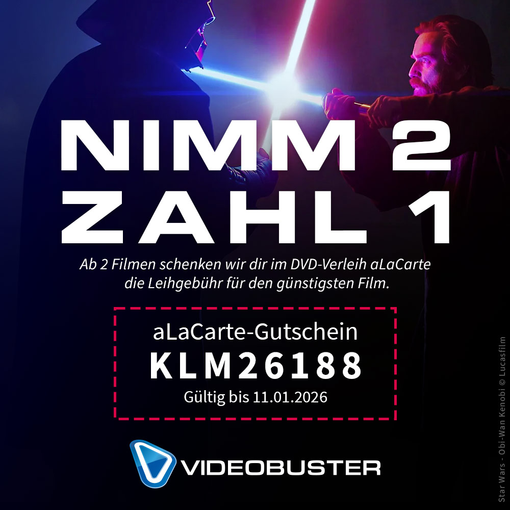 🎆Frohes neues Filmjahr: Mögen die guten Filme mit euch sein! Zum Auftakt gleich mit einer neuen #Aktionswoche und diesem #Gutschein-Code in der NIMM 2 ZAHL 1 #aLaCarte #Aktion. Einfach für Filme eingeben und bis 11.01. den Verleih-Vorteil freischalten⚔️➡️ videobuster.de/alacarte/?refe…