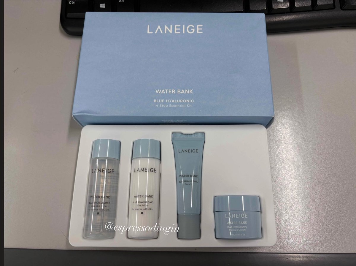 espressodingin's tweet image. WTS Laneige Water Bank Blue Hyaluronic 4 Step Essential Kit 💦
- 125K only boleh nego 
-New
-Original Laneige
-Exp 20280515 
-Bisa CO oren
Boleh reply ya buat nanya nanya 🩵
#zonauang #zonajajan #zonaskincare