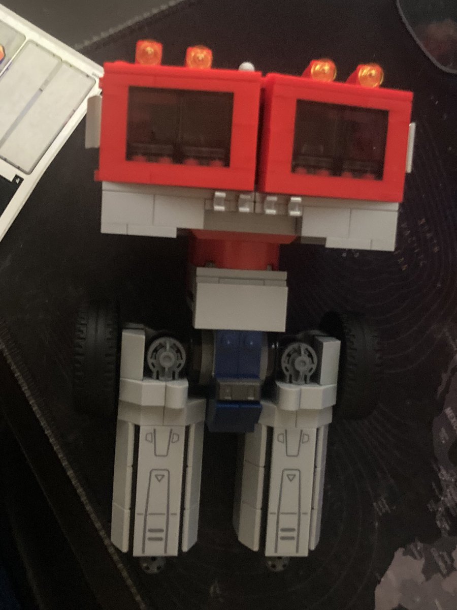 you can see the basic shape of an optimus starting to form