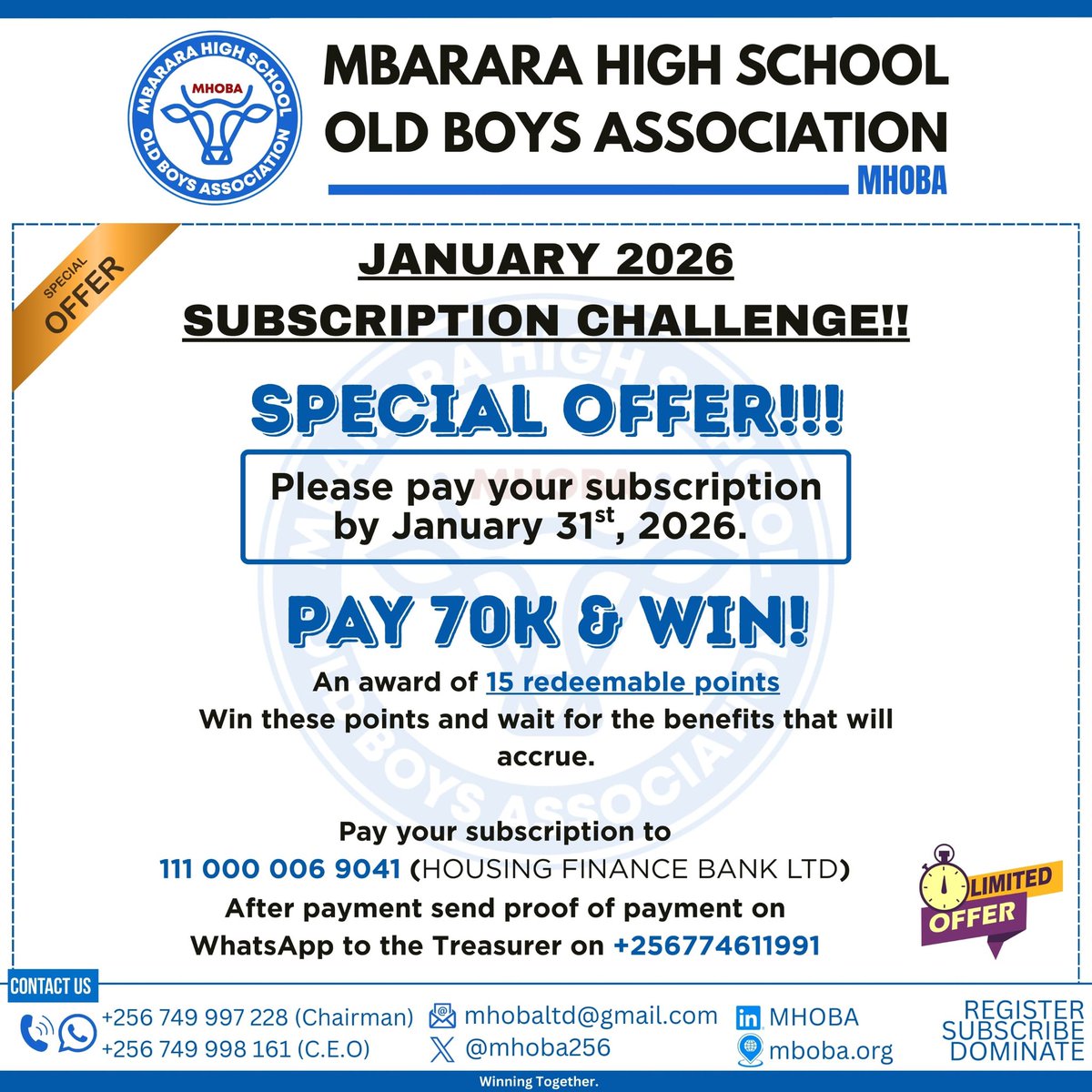 Mbarara High School Old Boys Assoc. (MHOBA) tweet media
