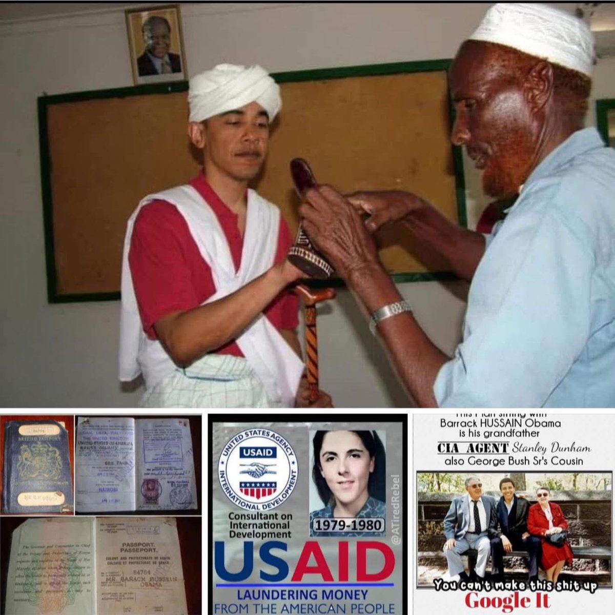 Belleisoverthis's tweet image. 🎯💯
Obama is also HW's 1st cousin, twice removed.  Obama's mother was of the CIA Dunham family.