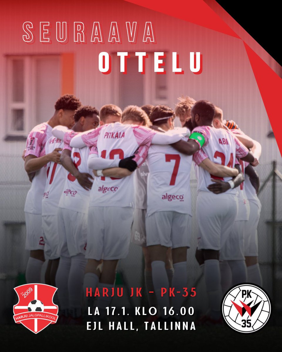 Ensi viikolla palataan kentille! PK-35 jatkaa harjoituksia ensi viikolla ja kohtaa vuoden ensimmäisessä harjoitusottelussa Viron pääsarjajoukkue Harju JK:n. Ottelu pelataan Tallinnassa lauantaina 17.1. klo 16.

✍️Pelaajauutiset puolestaan jatkuvat huomenna tiistaina!

#Ykkösliiga