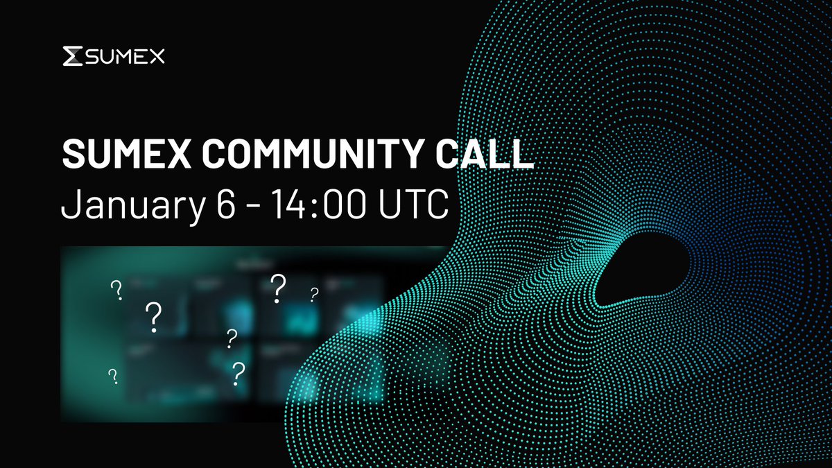 🟦 SUMEX COMMUNITY CALL - JAN 6

This Tuesday, January 6, we’re hosting a community call where we will show the first product demo live.

Connect: discord.gg/sumexlabs

If you’re following SUMEX early - this is the one you don’t want to miss.

🕒 14:00 UTC

See you there.