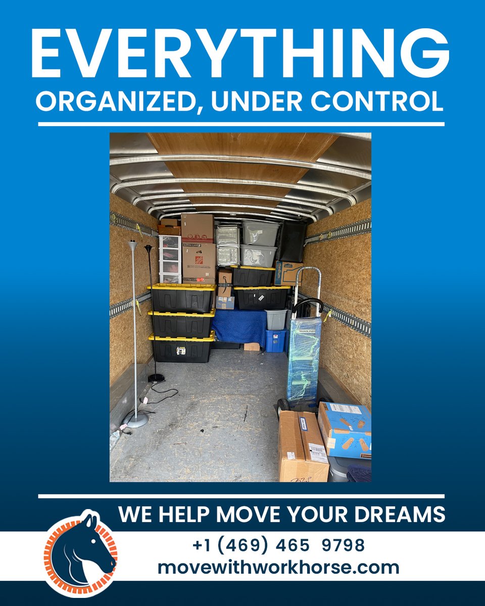 Whmoving's tweet image. Everything organized. Everything under control.
That’s how we move at Workhorse Moving. 📦🚚
#WorkhorseMoving #MovingDoneRight