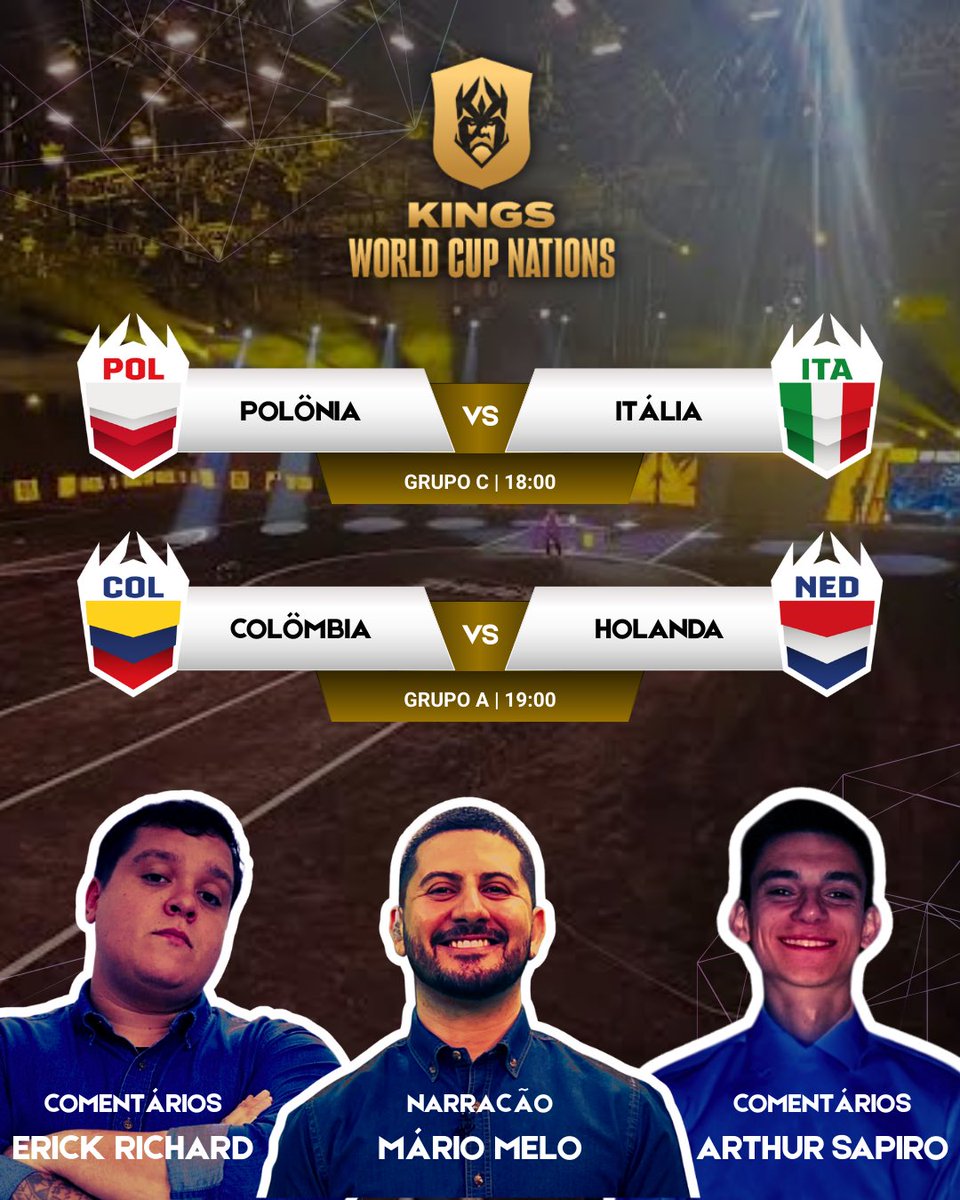 KINGS WORLD CUP NATIONS É NA XSPORTS 👑❌

POLÔNIA X ITÁLIA
COLÔMBIA x HOLANDA

AO VIVO a partir de 18:00

#KingsWorldCupNations #Polônia #Itália #Colômbia #Holanda #Transmissão #Narração #AoVivo #KingsLeague #KingsLeagueNaXSports #XSports