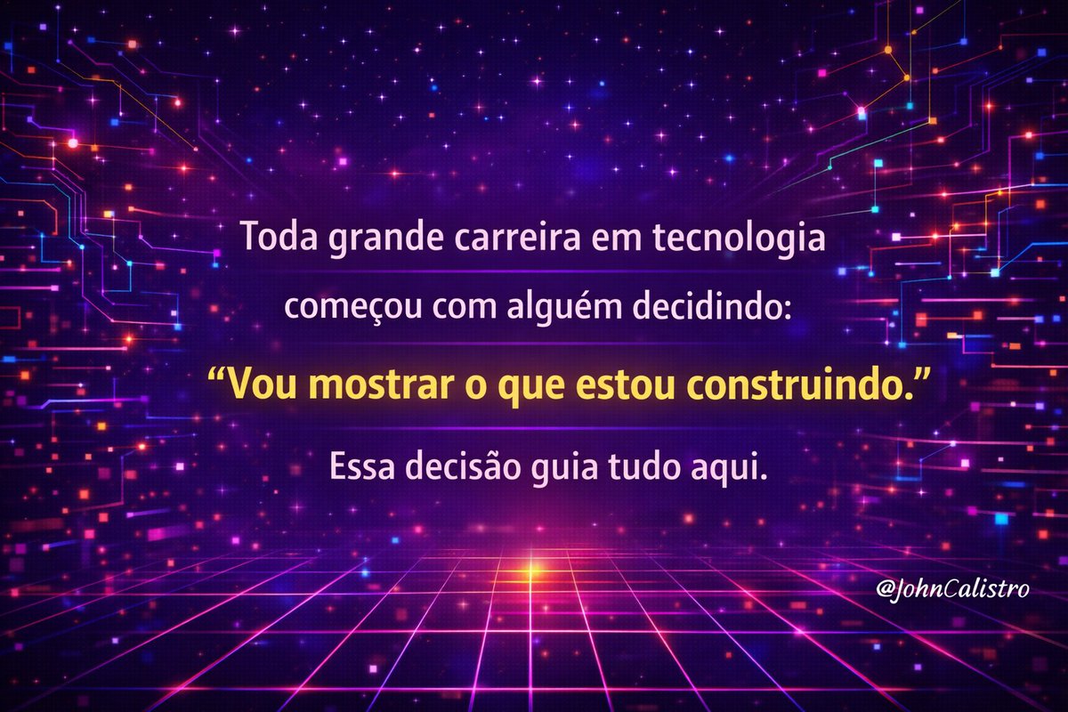 Toda grande carreira em tecnologia

começou com alguém decidindo:

“Vou mostrar o que estou construindo.”

Essa decisão guia tudo aqui.

#carreira #carreiraTI #carreiratech