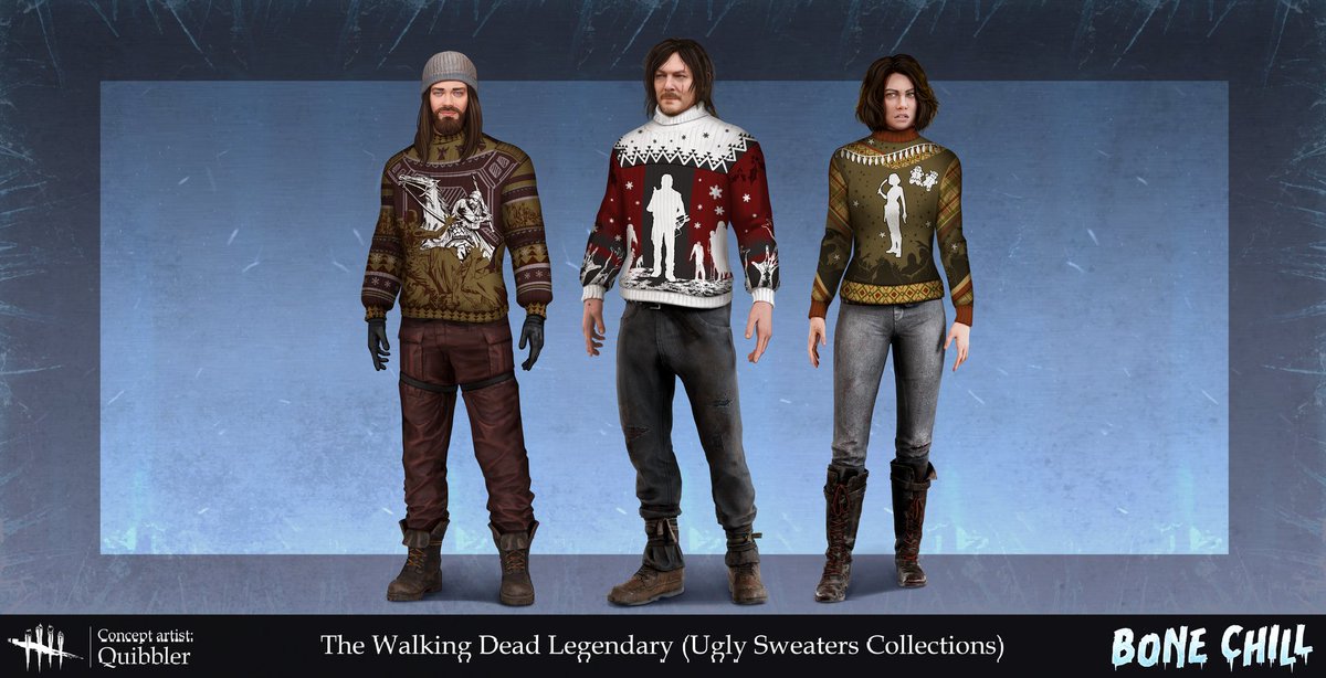 by_quibbler's tweet photo. Something like recap of my dbd skin design 2025 🥴✨️

48 outfits, 26 characters. Name your fav here 👀

More in thread (and full concepts lists too) 
[1/13]

#DeadbyDaylight #TombRaider #SilentHill #Castlevania #TheWalkingDead #Ghostface #AlanWake https://t.co/fNojkFVBZA