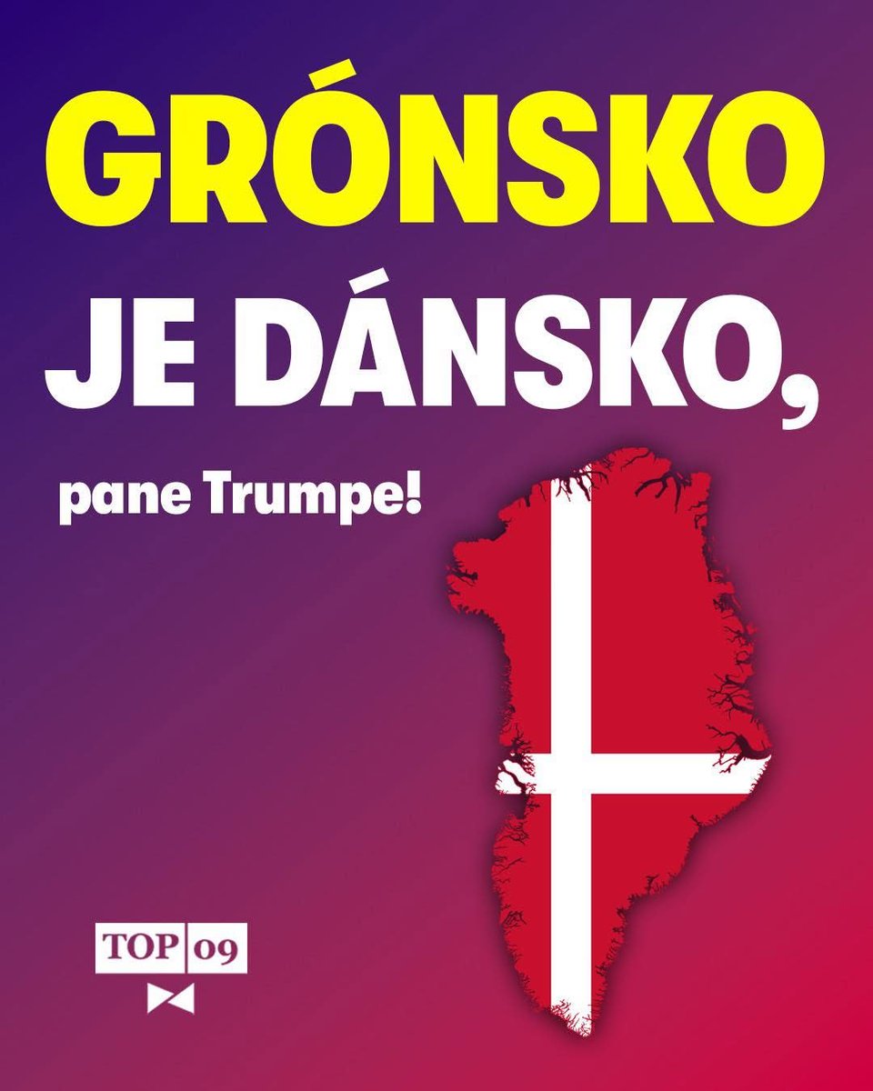 TOP09cz's tweet image. 🇩🇰 Dánské království je členem NATO a Grónsko je jeho součástí.

❌ Neexistuje jediný důvod k tomu, aby si ho Donald Trump nárokoval. Měl by spíš přesunout svou pozornost vůči Kremlu.

A mlčení Babiše i ministra Macinky k absurdním prohlášením Trumpa je fakt OSTUDNÉ! Amatéři.