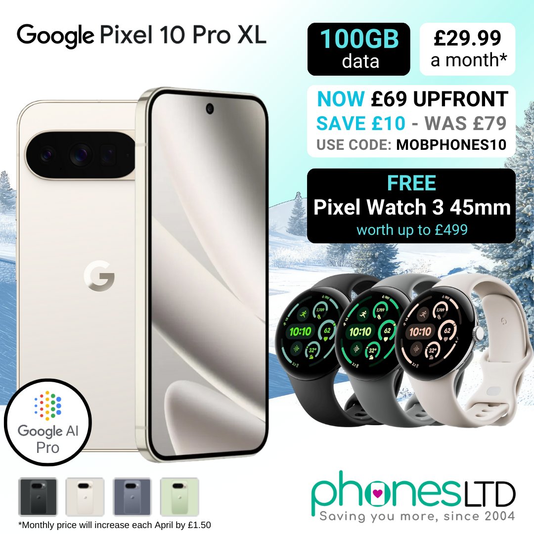 Claim a Pixel Watch 3 45mm worth up to £499 when you order Google