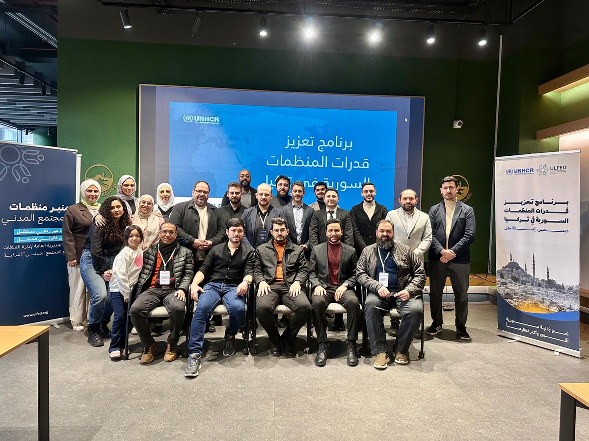 UNHCRTurkiye's tweet photo. ULFED @ulfed_tr concluded its Capacity Building Program for Refugee-Led Organisations, which focused on practical outputs including organizational governance and safeguarding, grant application and compliance readiness, as well as organizational consolidation and sustainability. https://t.co/8Oe5jg5tEi