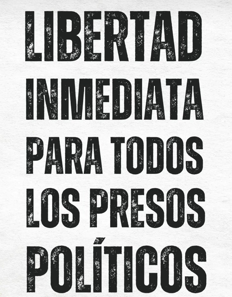 Exigimos la libertad inmediata de todos los presos políticos. Sin esto no puede haber paz posible.