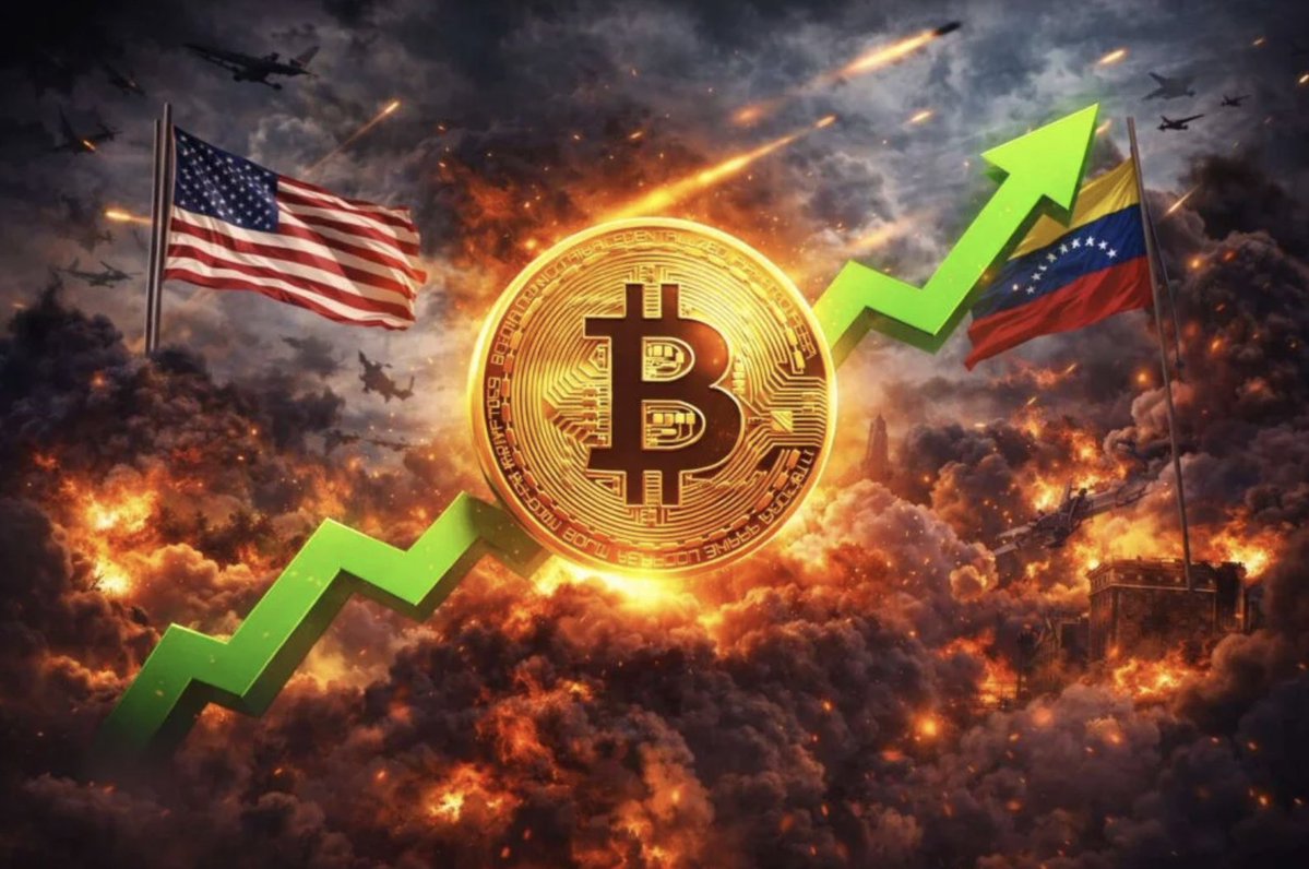 🚨 BITCOIN IGNORES WAR IN VENEZUELA HOLDS $90K 🫱Despite escalating  geopolitical tension and reports of conflict involving Venezuela, Bitcoin  has remained remarkably stable, holding firmly above the $90,000 level.  While traditional markets