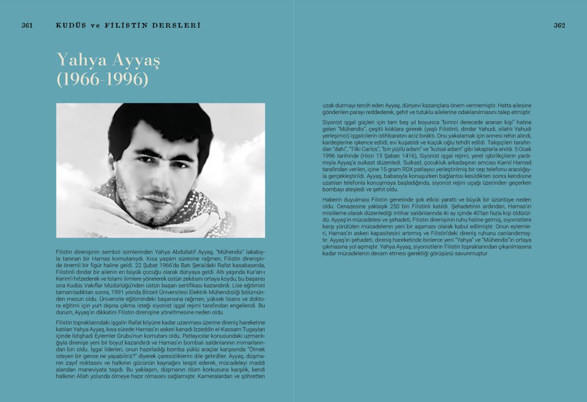 Kassam Tugayları'nın efsanevi komutanı, 'Mühendis' Yahya Ayyaş'ı şehadetinin 30. yılında saygı ve rahmetle yâd ediyoruz. Ruhu şad olsun.

aksadersleri.com/#page/376