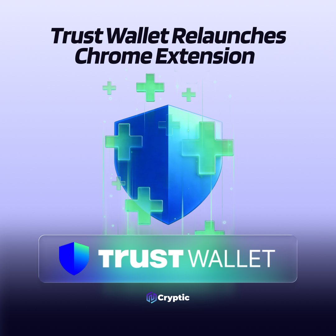🚨UPDATE: @TrustWallet has relaunched its Chrome browser extension with  version 2.71.0, bringing its self-custodial wallet back to desktop users.  The update improves browser-based access to DeFi apps, NFTs, and onchain  transactions while