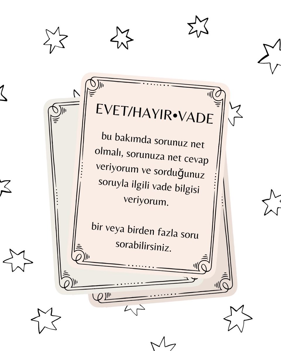 evet/hayır•vade danışmanlığı için anlık müsaitliğim var, tek soru 55₺, 

DM ya da Shopier linkinden satın alabilirsiniz⭐️ 

shopier.com/ShowProductNew…