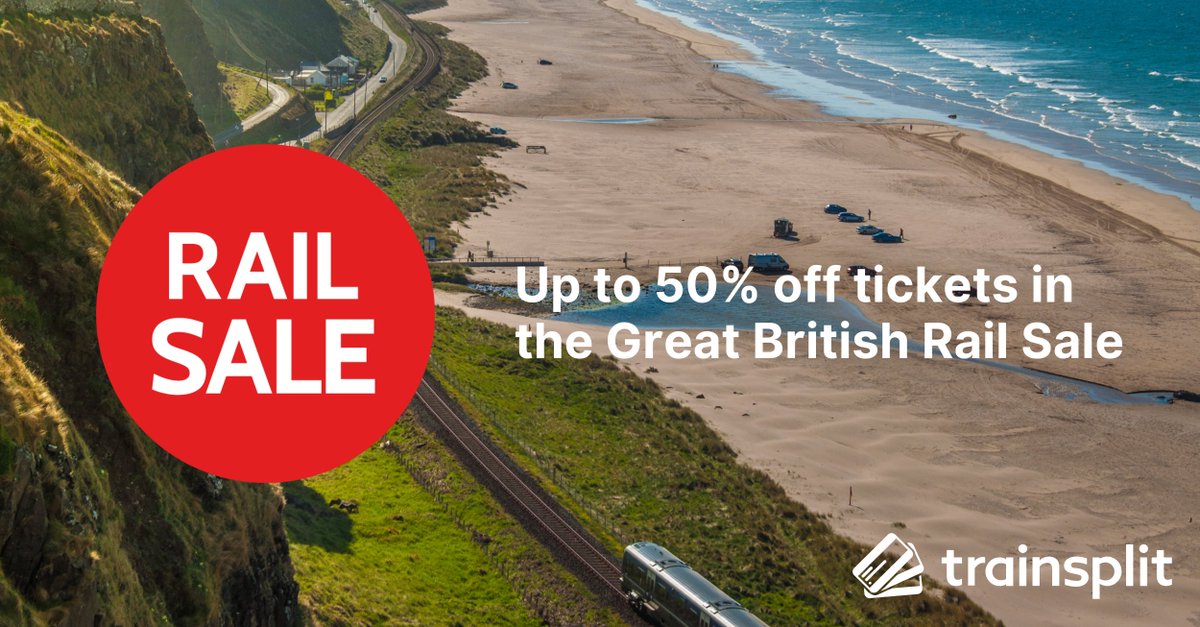 TrainSplit's tweet image. The Great British Rail Sale is live. Up to 50 percent off selected fares, with split tickets helping you find the cheapest options available. Seven days only. Book now.
More info: tinyurl.com/4jbvhsz7
#GreatBritishRailSale #TrainSplit #SplitTrainTickets #SplitTicketing