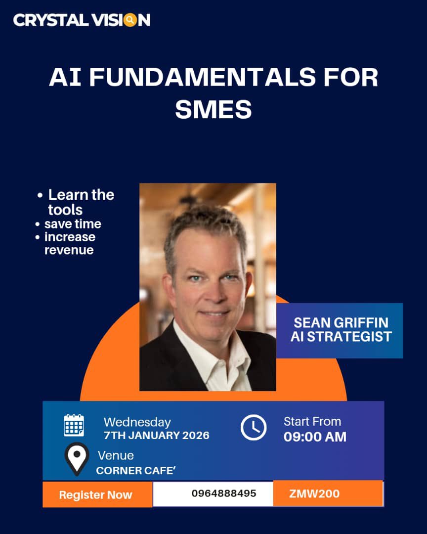 SeanKGriffin's tweet image. You’re welcome to join me in Lusaka, Zambia to learn how AI can take your business to the next level #ZEDTwitter #Lusaka